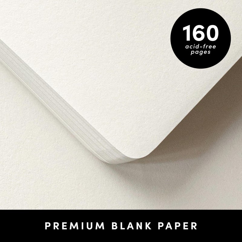 PAPERAGE Blank Journal Notebook, (Green), 160 Pages, Medium 5.6 in x 8 in - 100 GSM Thick Paper â€“ Hardcover Journaling Notebook for Work, School, Note Taking or Sketching - Image 4