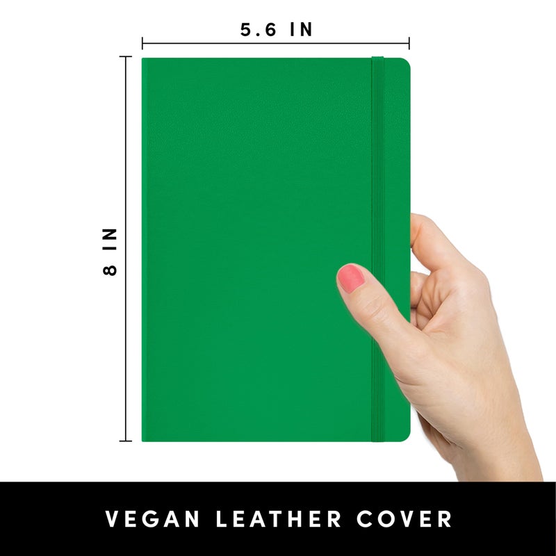 PAPERAGE Blank Journal Notebook, (Green), 160 Pages, Medium 5.6 in x 8 in - 100 GSM Thick Paper â€“ Hardcover Journaling Notebook for Work, School, Note Taking or Sketching - Image 2