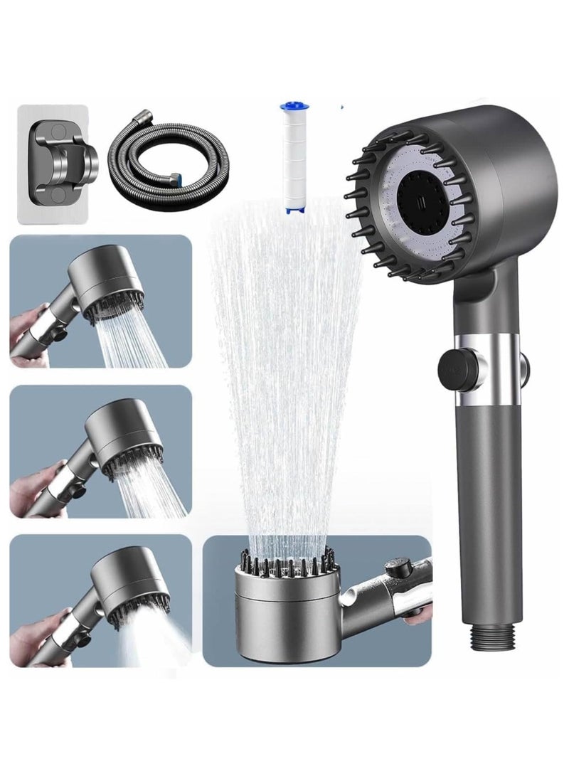 Shower Head High Pressure with Filter, Power Shower Head with 4 Spray Modes and Pause Button, 1.5m Shower Hose and Head, Shower Nozzle Perfect for Adults, Children, Pets, and Gyms  - Image 1