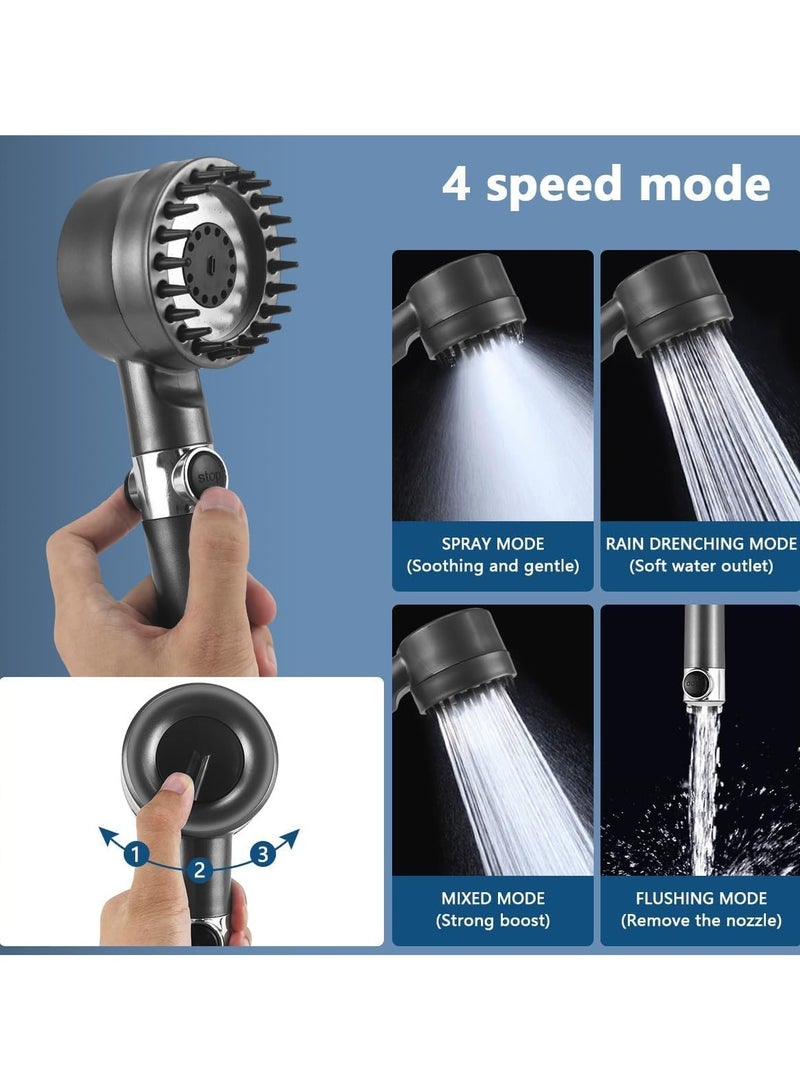 Shower Head High Pressure with Filter, Power Shower Head with 4 Spray Modes and Pause Button, 1.5m Shower Hose and Head, Shower Nozzle Perfect for Adults, Children, Pets, and Gyms  - Image 2
