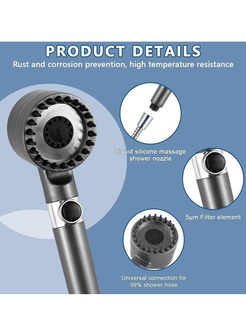 Shower Head High Pressure with Filter, Power Shower Head with 4 Spray Modes and Pause Button, 1.5m Shower Hose and Head, Shower Nozzle Perfect for Adults, Children, Pets, and Gyms  - Image 4
