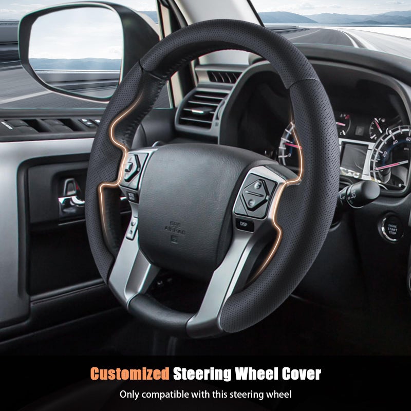 Aimato Customized Steering Wheel Cover for Toyota Tacoma 2012-2023/4Runner 2010-2024/Tundra 2014-2021/Sequoia 2014-2022 Thin,Anti-Slip,Scratch-Resistant Exclusive Car Accessory for Toyota - Image 2