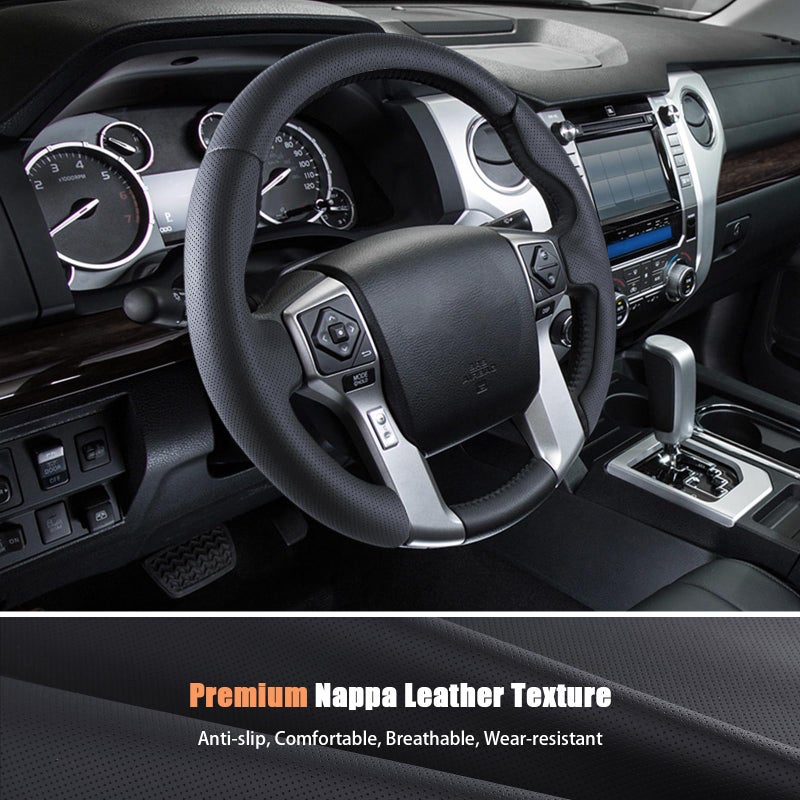 Aimato Customized Steering Wheel Cover for Toyota Tacoma 2012-2023/4Runner 2010-2024/Tundra 2014-2021/Sequoia 2014-2022 Thin,Anti-Slip,Scratch-Resistant Exclusive Car Accessory for Toyota - Image 3
