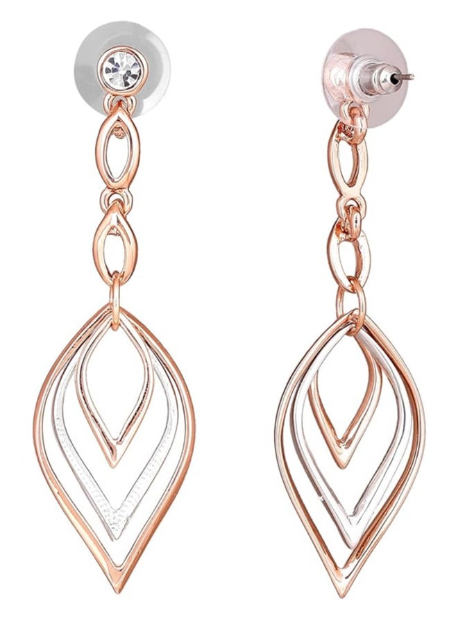 Estele 24 Kt Gold and Silver Dangle Earings for Women - Image 1