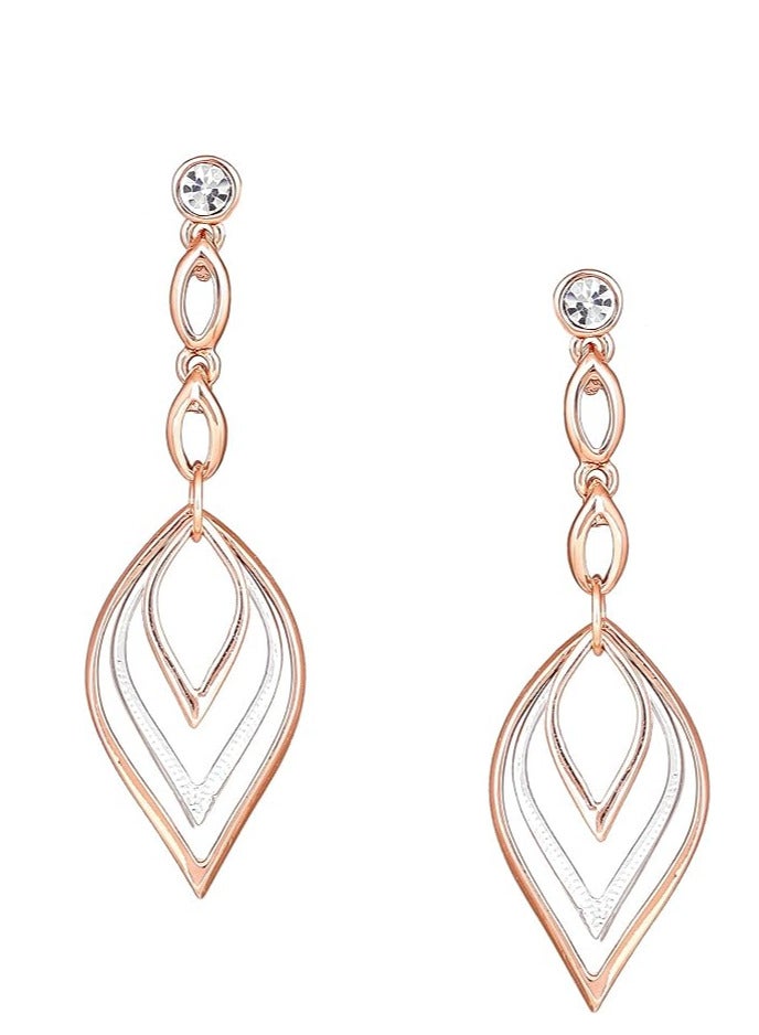 Estele 24 Kt Gold and Silver Dangle Earings for Women - Image 2