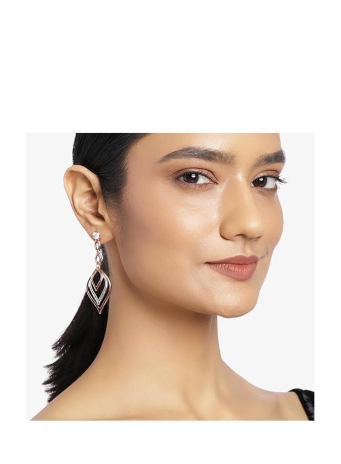 Estele 24 Kt Gold and Silver Dangle Earings for Women - Image 4