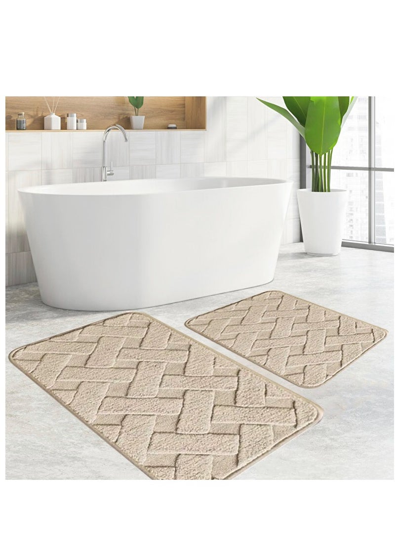 2 Pcs Bath Rug Set Bathroom Rugs, Non Slip Ultra Soft and Water Absorbent Bath Carpet, Machine Washable Quick Dry Bedroom Floor Mat Living Rug - pzsku/ZA9E4F815B0A64CE00810Z/45/_/1695299502/286f2a21-8f93-4f24-852a-f3860e2b3574