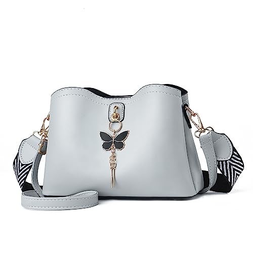 Xiaoyu Small Crossbody Bags for Women Fashion Purses for Teenage Girls Lightweight Handbags Shoulder Bag (Grey) - Image 1
