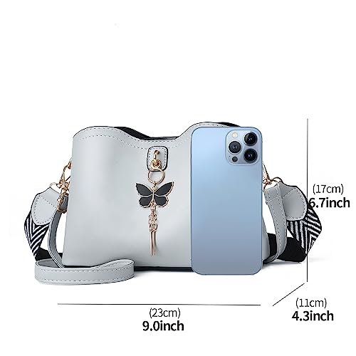 Xiaoyu Small Crossbody Bags for Women Fashion Purses for Teenage Girls Lightweight Handbags Shoulder Bag (Grey) - Image 2