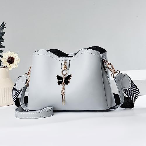 Xiaoyu Small Crossbody Bags for Women Fashion Purses for Teenage Girls Lightweight Handbags Shoulder Bag (Grey) - Image 3