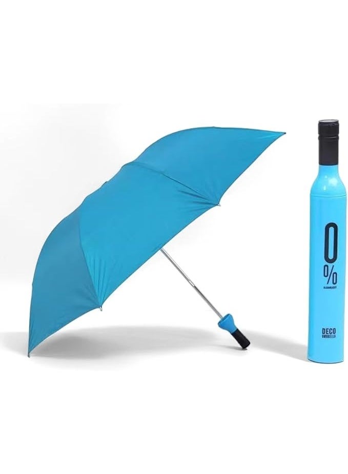 Compact Travel Umbrella for UV and Rain Protection | Double Layer Folding Umbrella with Automatic Opening Mechanism | 98cm Windproof Lightweight Umbrella with Bottle Cover - Image 1