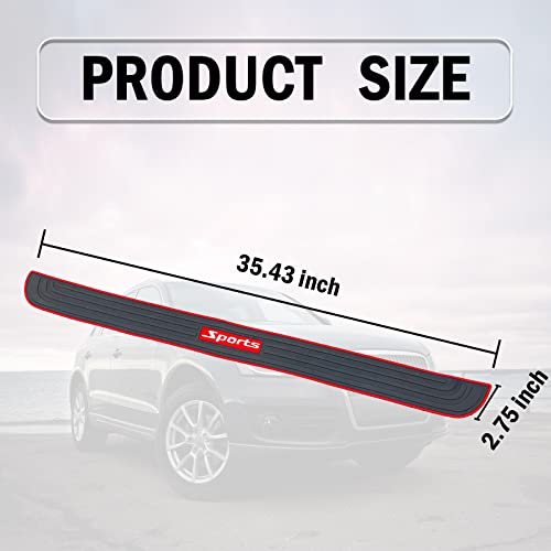 Gseigvee Rear Bumper Protector Guard 35"*2.75", Trunk Rubber Protection Strip Rubber Scratch-Resistant Trunk Door Entry Guards Universal Sports with Full 3-M Tape (Black) - Image 2