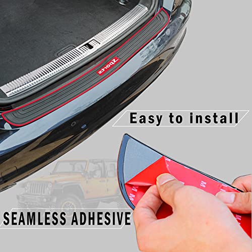 Gseigvee Rear Bumper Protector Guard 35"*2.75", Trunk Rubber Protection Strip Rubber Scratch-Resistant Trunk Door Entry Guards Universal Sports with Full 3-M Tape (Black) - Image 4