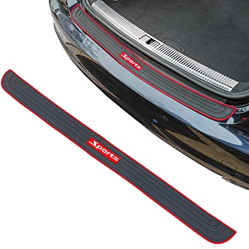Gseigvee Rear Bumper Protector Guard 35"*2.75", Trunk Rubber Protection Strip Rubber Scratch-Resistant Trunk Door Entry Guards Universal Sports with Full 3-M Tape (Black) - Image 1
