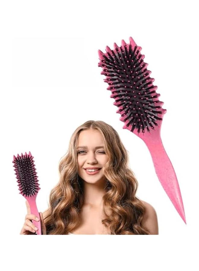 HOOKOR Newest Curl Brush, Curl Defining Brush, Hair Brush Styling Brush For Detangling,Curl Define Styling Brush, Shaping & Defining Curls For Women (Pink) - Image 1