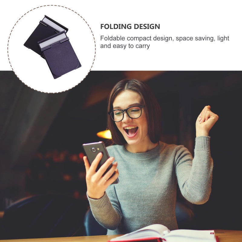 Adjustable Desktop Tablet Holder Phone Stand Foldable Portable Mobile Bracket Black Grey 2Pcs - Image 4