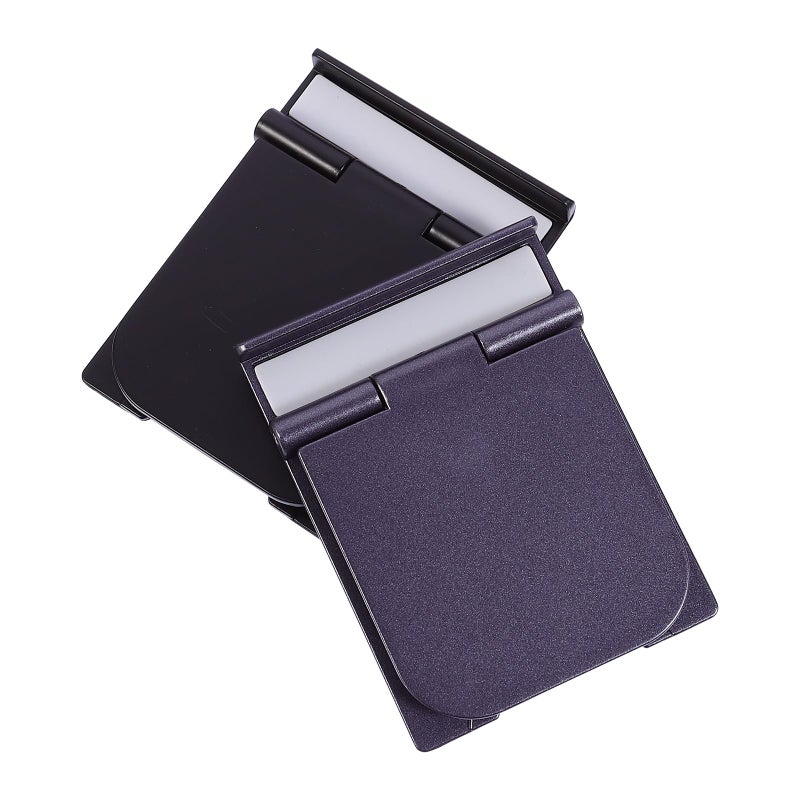Adjustable Desktop Tablet Holder Phone Stand Foldable Portable Mobile Bracket Black Grey 2Pcs - Image 2