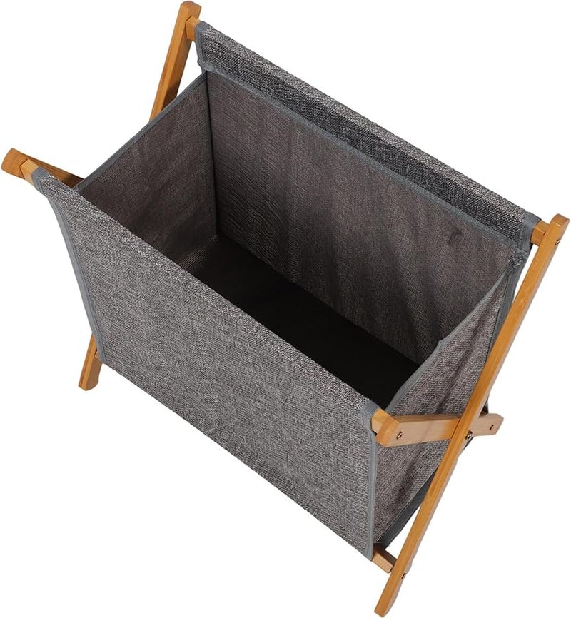 Foldable Laundry Basket Grey Small Portable Space Saving Clothes Hamper For Bedroom Bathroom - Image 2