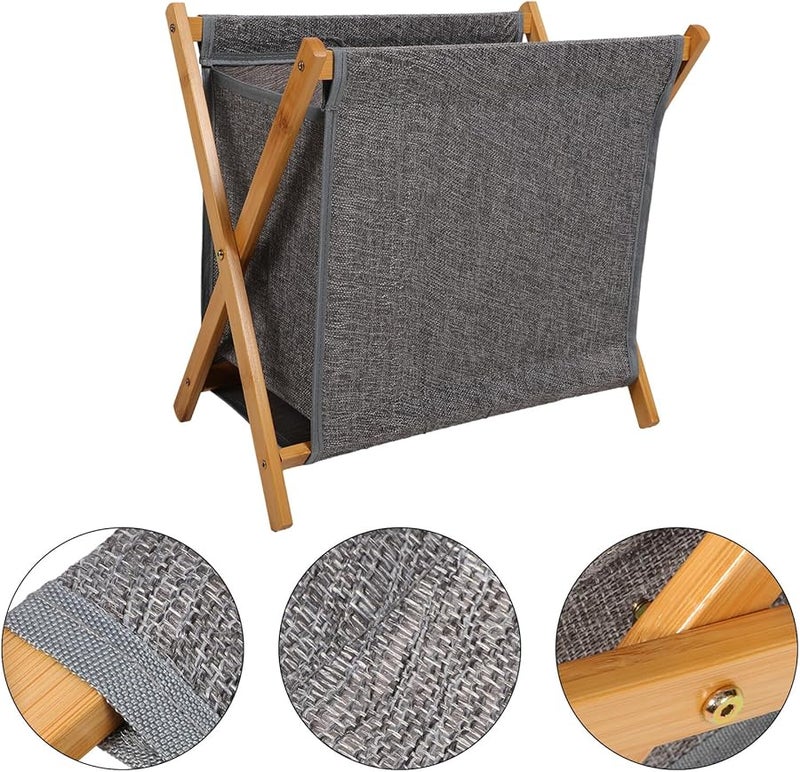 Foldable Laundry Basket Grey Small Portable Space Saving Clothes Hamper For Bedroom Bathroom - Image 3