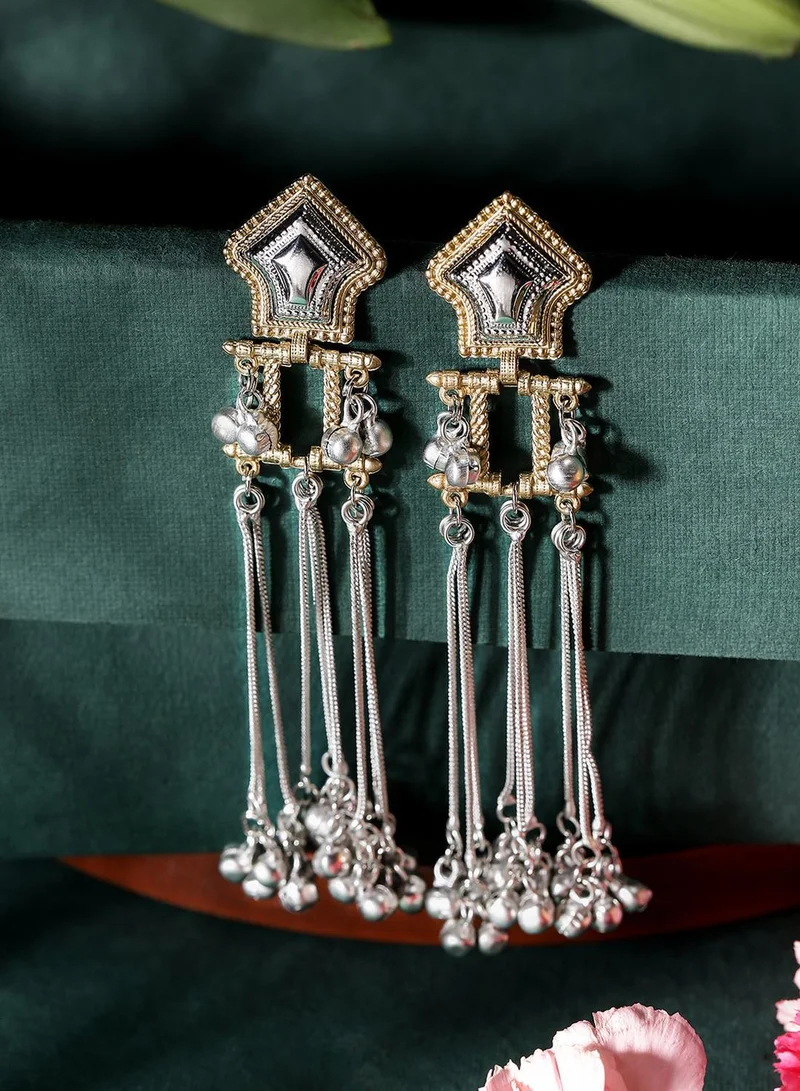 آي شين أقراط متدلية مطلية باللون الرمادي المعدني