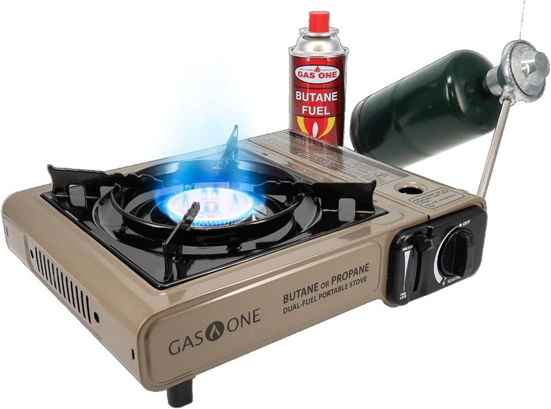 GasOne Gas One GS-3400P Propane or Butane Stove Dual Fuel Stove Portable Camping Stove - Patented - with Carrying Case Great for Emergency Preparedness Kit - Image 1