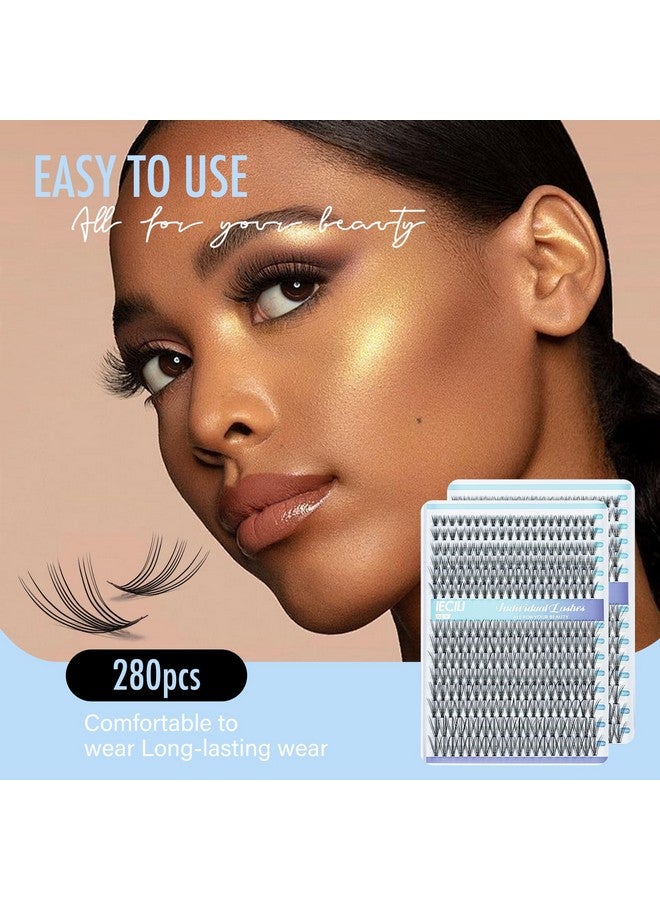 IECILI IECILI Lash Clusters Individual Lashes - 280pcs 20D Cluster lashes for DIY Lash Extensions -Super Thin & Soft Eyelashes 8-14mm C Curl Cluster Eyelash Extensions for Natural Wispy Look  - Image 5