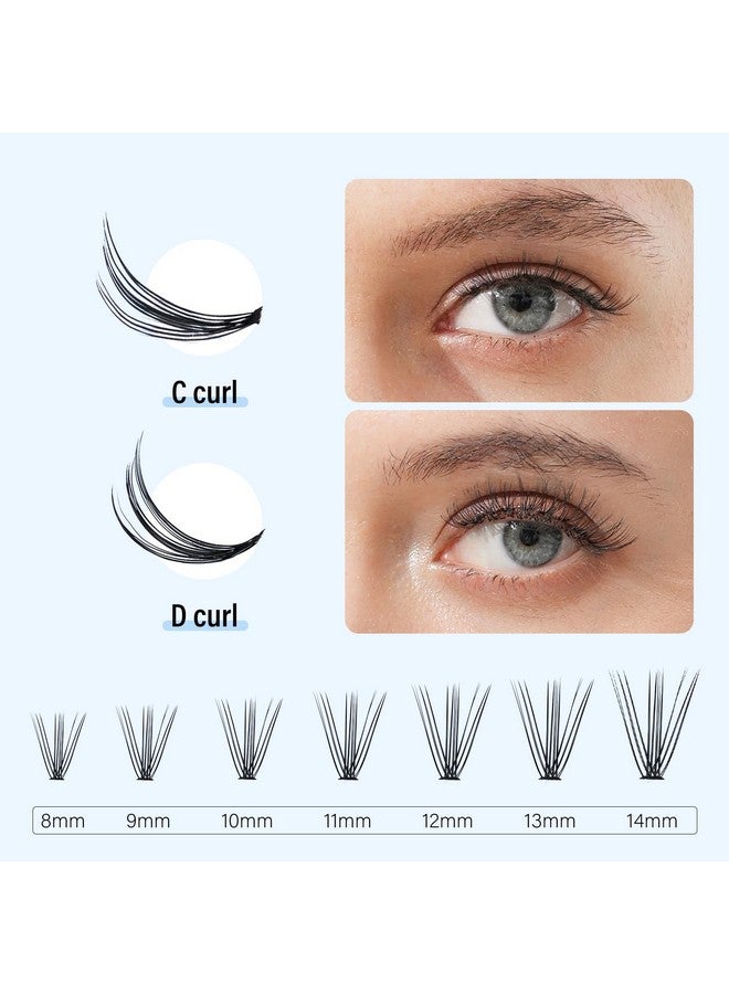 IECILI IECILI Lash Clusters Individual Lashes - 280pcs 20D Cluster lashes for DIY Lash Extensions -Super Thin & Soft Eyelashes 8-14mm C Curl Cluster Eyelash Extensions for Natural Wispy Look  - Image 3