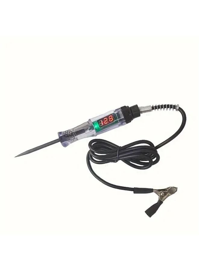 Red Car Circuit Tester Pen DC Voltage Digital Display Long Probe Automotive Diagnostic Tool - Image 3
