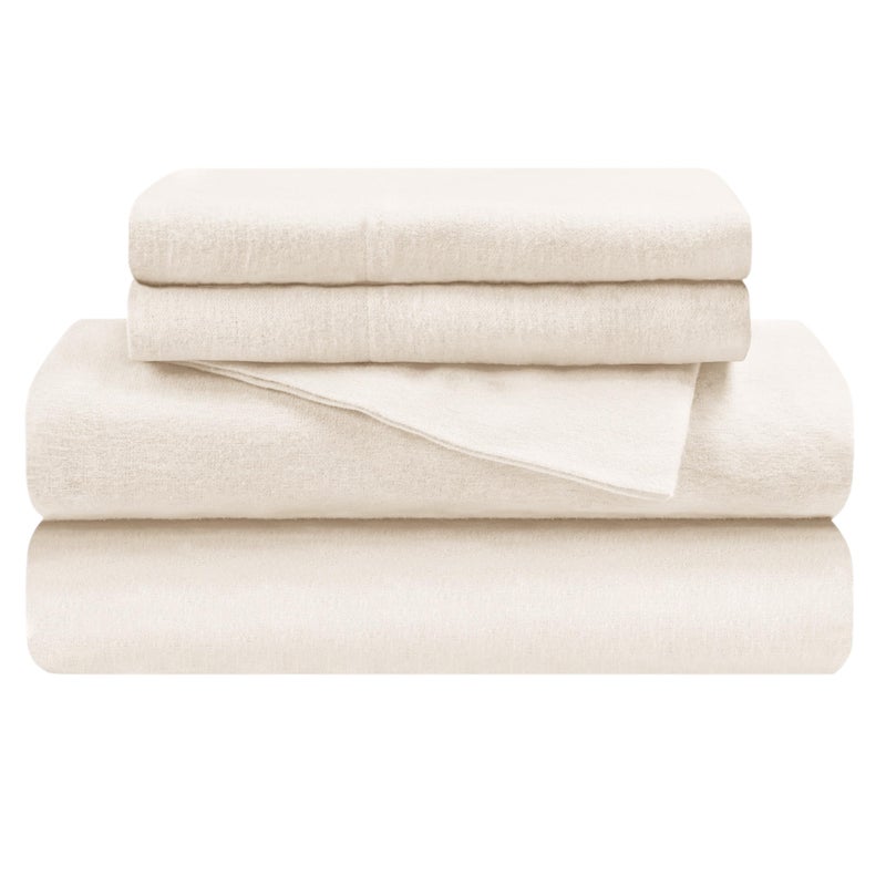 SUPERIOR FlannelSH Sheet Set Queen Ivory