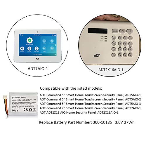 iMah Replacement Battery 300-10186 for ADT Command Smart Security Panel | 3.6V 27Wh - Image 4