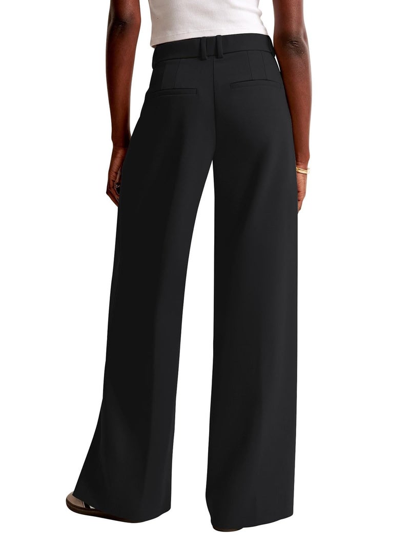 NIMIN Women Wide Leg Pants High Waisted Dressy Work Trousers Business Casual Pants 2025 Fashion Slacks Outfits with Pockets Black - Image 4