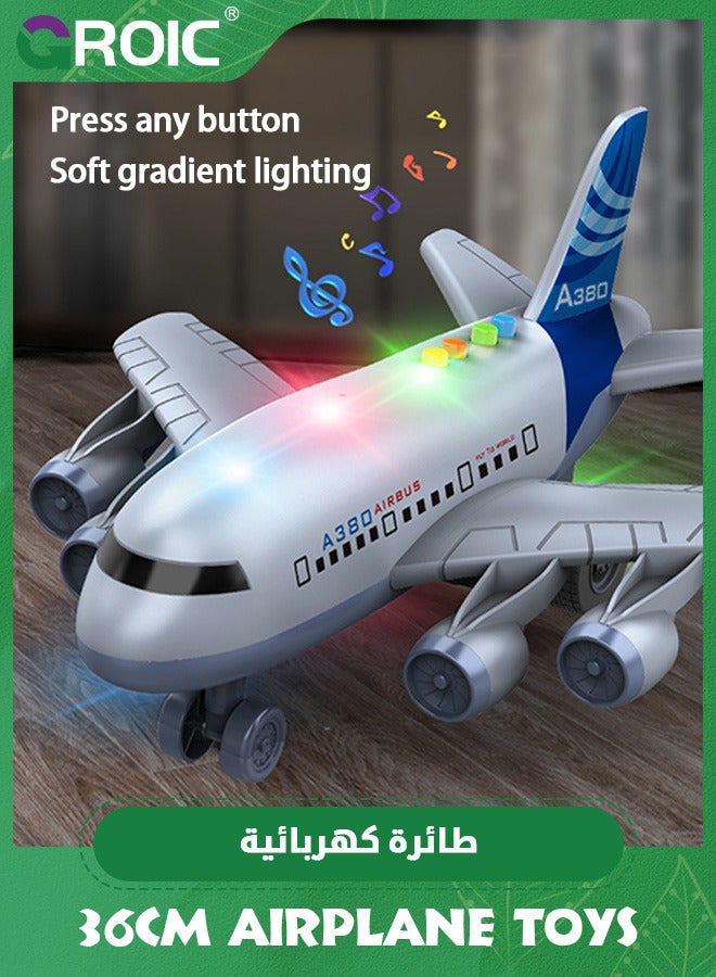 GROIC Airplane Toys for Toddlers,Musical Plane Toy,Inertia Action Airplanes Toy with Flashing Lights & Sounds,Toy Airplane,Realistic Model Airplane for Kids - Image 4