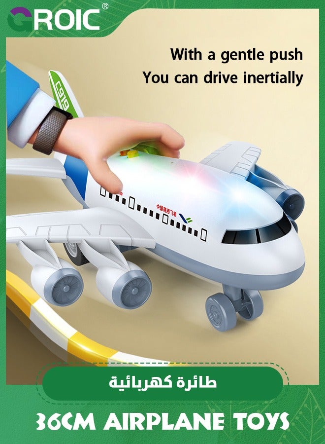 GROIC Airplane Toys for Toddlers,Musical Plane Toy,Inertia Action Airplanes Toy with Flashing Lights & Sounds,Toy Airplane,Realistic Model Airplane for Kids - Image 3