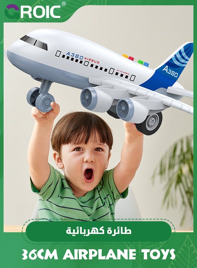 GROIC Airplane Toys for Toddlers,Musical Plane Toy,Inertia Action Airplanes Toy with Flashing Lights & Sounds,Toy Airplane,Realistic Model Airplane for Kids - Image 2