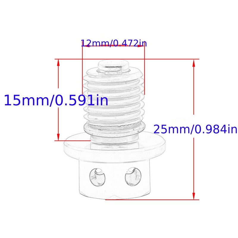 M12xP1 1.5 مسمار تصريف الزيت المغناطيسي (Magnetic Oil Drain Plug Bolt Screw) فضي مناسب لـ CR125 250 250R CRF250R XR 250 600R 171 71gal CBR1000RR متوافق مع الدراجات النارية - Image 5