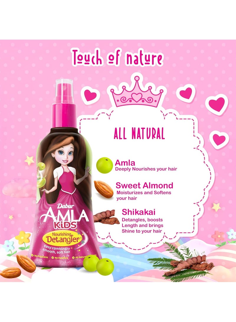 Dabur Amla Nourishing Kids Detangler 200ml + Herbal Plus Kids Watermelon Cavity Protection Toothpaste 50g + Soft Toothbrush | Value Pack - Image 3