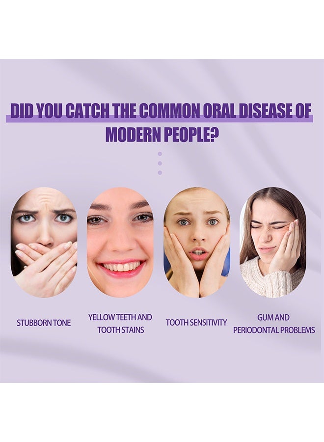 EELHOE Colour Corrector Powder, Purple Corrector Powder For Teeth Whitening, Teeth Whitening Kit, Teeth Color Corrector Toothpaste, Tooth Stain Removal, Color Corrector Purple Tooth Powder, Teeth Whitener 30g - Image 3