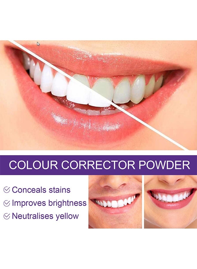 EELHOE Colour Corrector Powder, Purple Corrector Powder For Teeth Whitening, Teeth Whitening Kit, Teeth Color Corrector Toothpaste, Tooth Stain Removal, Color Corrector Purple Tooth Powder, Teeth Whitener 30g - Image 4