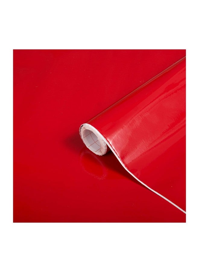 d-c-fix Peel And Stick Contact Paper Red Glossy Plain Look Selfadhesive Film Waterproof & Removable Wallpaper Decorative Vinyl For Kitchen Countertops Cabinets 26.5 X 78.7 - Image 1