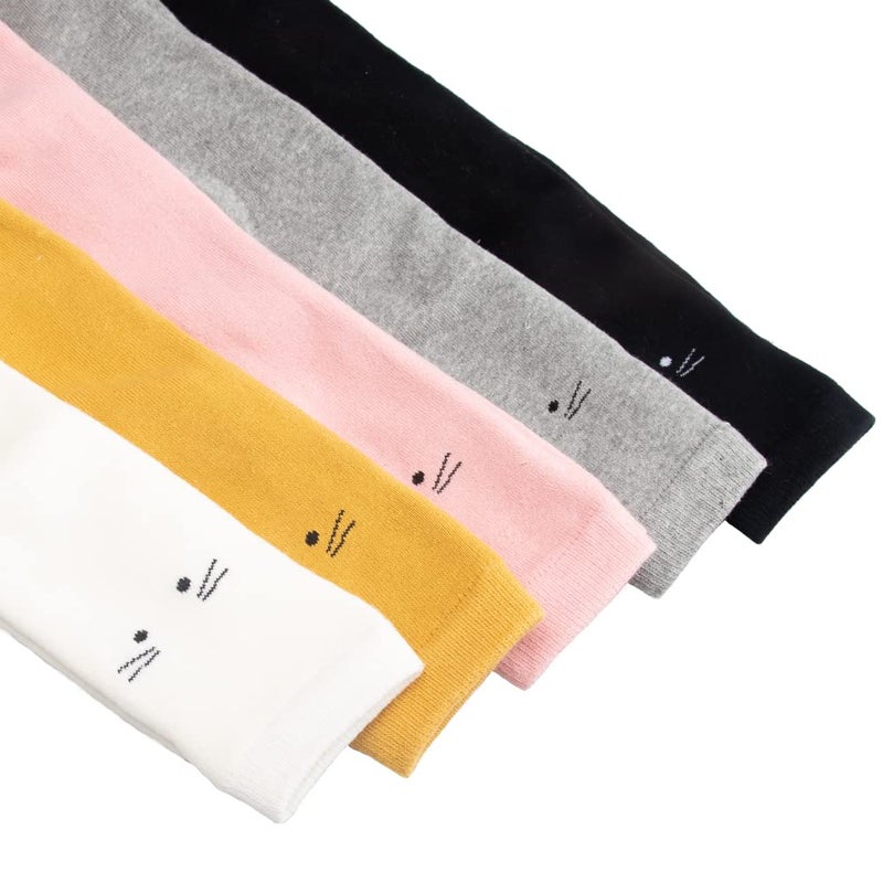Ehdching 5 Pack Toddler Girls Loop Fleece Leggings Cat Printed Warm Winter Stretchy Pants Trousers Stockings Pantyhose - Image 3