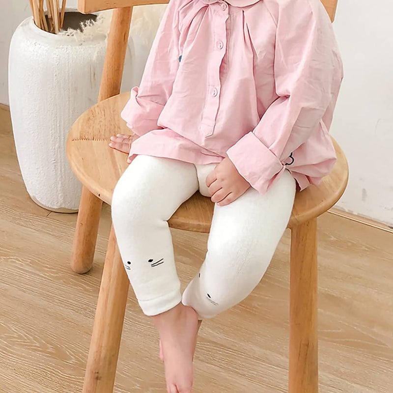 Ehdching 5 Pack Toddler Girls Loop Fleece Leggings Cat Printed Warm Winter Stretchy Pants Trousers Stockings Pantyhose - Image 5