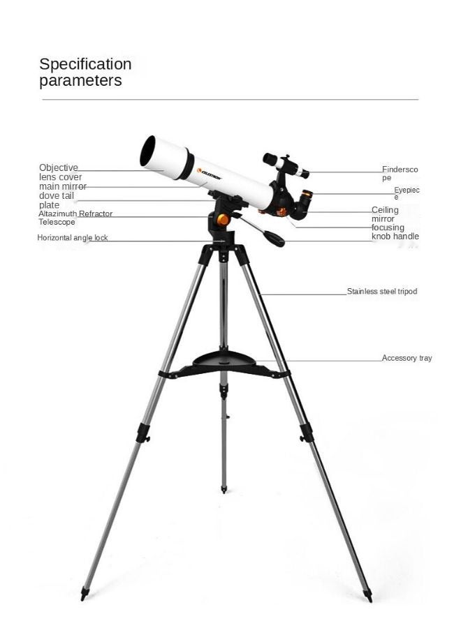 Generic Astronomical Telescope High-Power high-definition Professional landscape dual-purpose telescope, 705az 70mm Aperture 500mm, Celestron -S881601  - Image 3