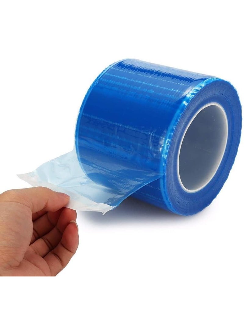 SOLARAE لفة فيلم الحاجز الأزرق، 1200 ورقة 4"x6" شريط حاجز قابل للتصرف مع صندوق موزع، شريط حاجز فيلم PE للحماية للأسنان، العيادة، صالون التجميل، حماية الأجهزة - Image 4
