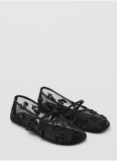 MANGO Casual Embroidered Ballerina Strap Buckle  - Image 2