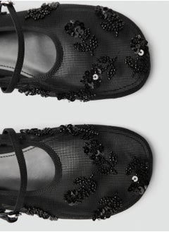 MANGO Casual Embroidered Ballerina Strap Buckle  - Image 4