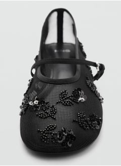 MANGO Casual Embroidered Ballerina Strap Buckle  - Image 5