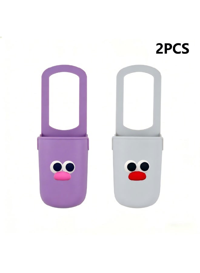 Cute silicone cup holder for strollers, bicycles, wheelchairs, and pool grab handles; multi-functional silicone cup bag (2pcs) - Image 1