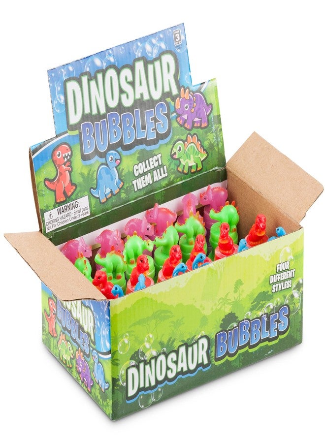 Bedwina Dinosaur Bubbles Party Favors for Kids - (24-Pack Bulk) Assorted 3-Inch Dino Bubble Bottles with Bubble Wands, Outdoor Summer Toy for Birthday Goodie Bags, Easter Baskets & Prizes - Image 1