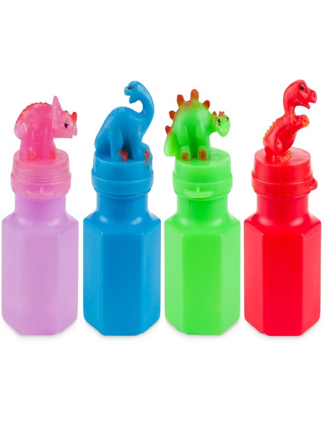 Bedwina Dinosaur Bubbles Party Favors for Kids - (24-Pack Bulk) Assorted 3-Inch Dino Bubble Bottles with Bubble Wands, Outdoor Summer Toy for Birthday Goodie Bags, Easter Baskets & Prizes - Image 5