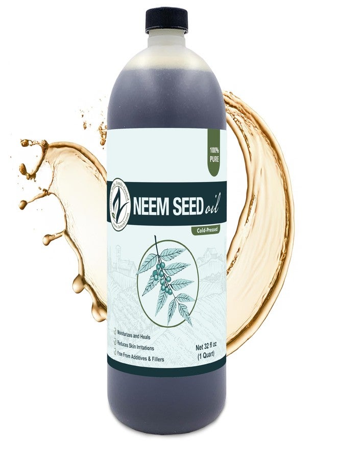Zatural 100% Pure Neem Seed Oil | Cold Pressed, Undiluted Natural Oil for Skin Conditioning, Hair Moisture & Botanical Blending (32 Fl Oz) - Image 1